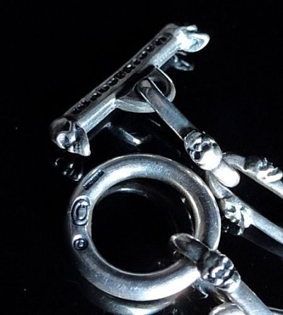 画像5: Double Skull Long Small Oval Links Bracelet