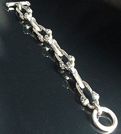 画像10: Double Skull Master Long Small Oval Links Bracelet