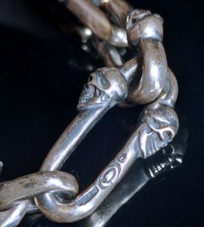 画像3: Double Skull Master Long Small Oval Links Bracelet