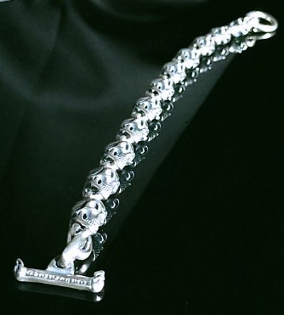 画像8: Quarter 11 Slant Head Skull Links Bracelet