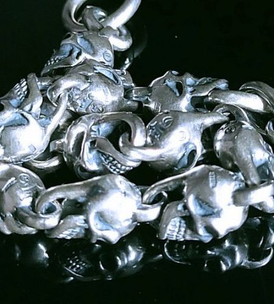 画像7: Quarter 11 Slant Head Skull Links Bracelet