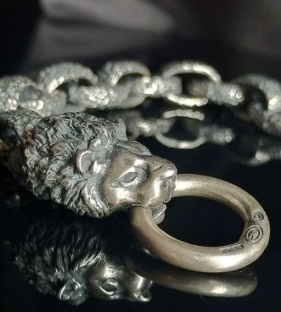 画像8: Lion With Chiseled  H.W.O & Anchor Links Bracelet