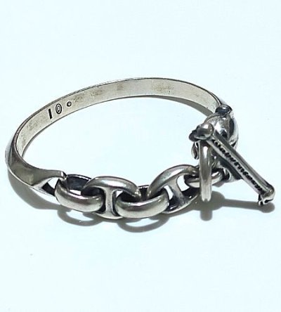 画像2: 1/2 Panther Triangle Wire With H.W.O & Smooth Anchor Chain Bangle Bracelet