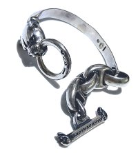 Panther Triangle Wire With H.W.O & Smooth Anchor Chain Bangle Bracelet