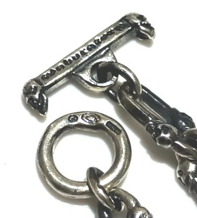 画像8: 1/32 Double Skull Long Small Oval Links Bracelet