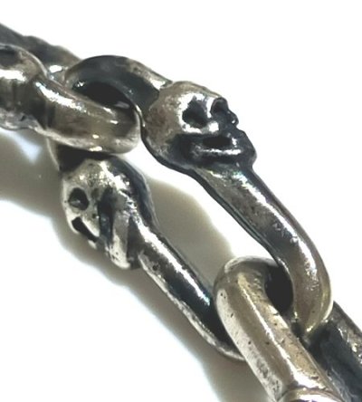 画像7: 1/32 Double Skull Long Small Oval Links Bracelet