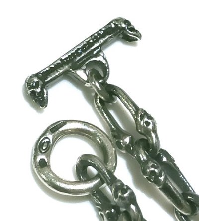 画像4: 1/64 Double Skull Long Small Oval Links Bracelet