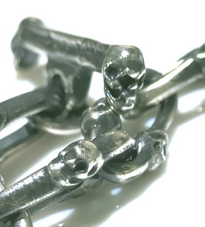 画像10: 1/64 Double Skull Long Small Oval Links Bracelet