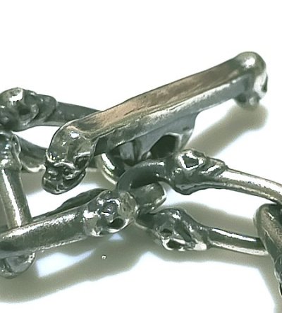 画像9: 1/64 Double Skull Long Small Oval Links Bracelet