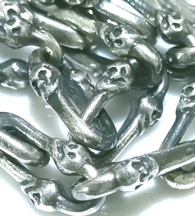 画像7: 1/64 Double Skull Long Small Oval Links Bracelet