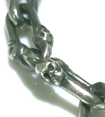 画像6: 1/64 Double Skull Long Small Oval Links Bracelet
