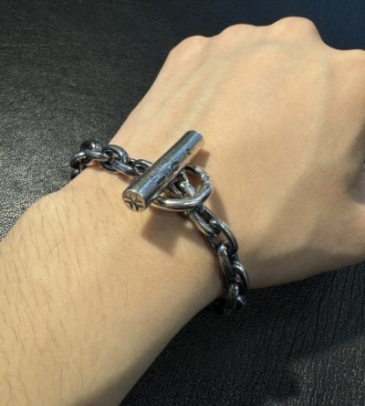 画像5: Half Ultimate T-bar With Half Small Oval Chain Links Bracelet