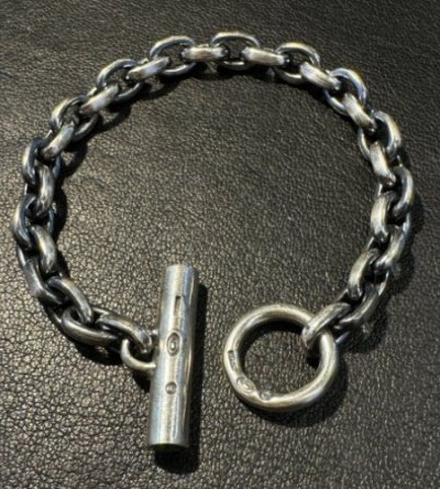 画像1: Half Ultimate T-bar With Half Small Oval Chain Links Bracelet