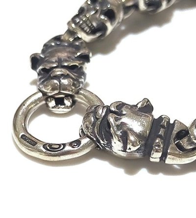 画像6: Quarter 2Old Bulldog With Quarter Skull Links Bracelet