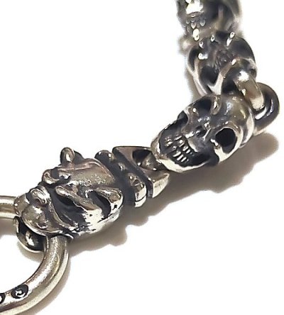 画像4: Quarter 2Old Bulldog With Quarter Skull Links Bracelet