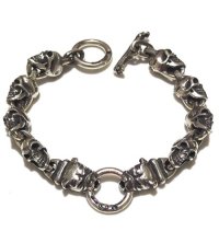 Quarter 2Bulldog With Quarter Skull Links Bracelet