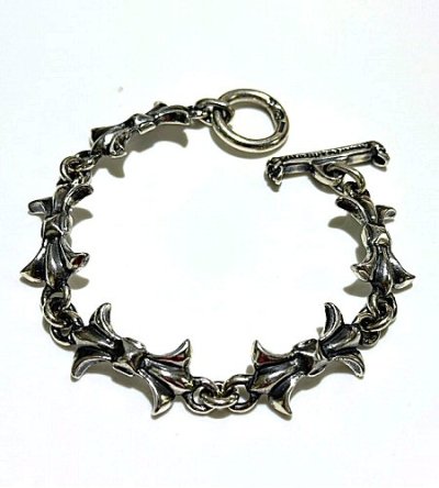 画像1: Gothic Grooved Flare Links Bracelet
