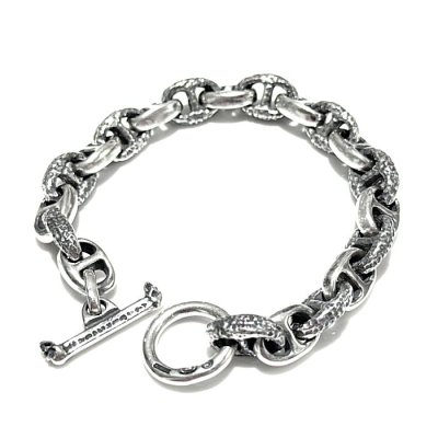 画像1: Quarter All Chiseled & Smooth Anchor Chain Links Bracelet 