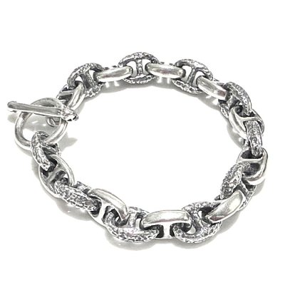 画像5: Quarter All Chiseled & Smooth Anchor Chain Links Bracelet 