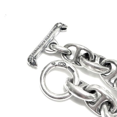 画像5: Half All Smooth Anchor Chain Links Bracelet