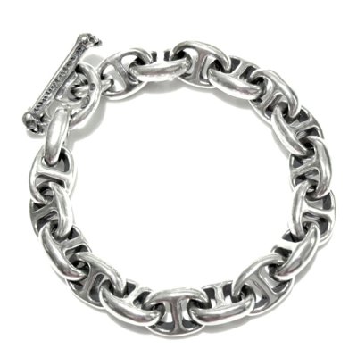 画像6: Half All Smooth Anchor Chain Links Bracelet