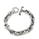 Half All Smooth Anchor Chain Links Bracelet 