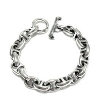 Half All Smooth Anchor Chain Links Bracelet 