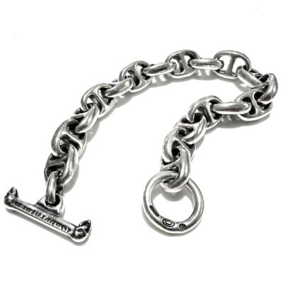 画像2: Half All Smooth Anchor Chain Links Bracelet 