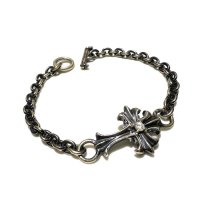 Diamond With Grooved Cross & 6Chain Bracelet