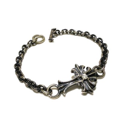 画像1: Diamond With Grooved Cross & 6Chain Bracelet