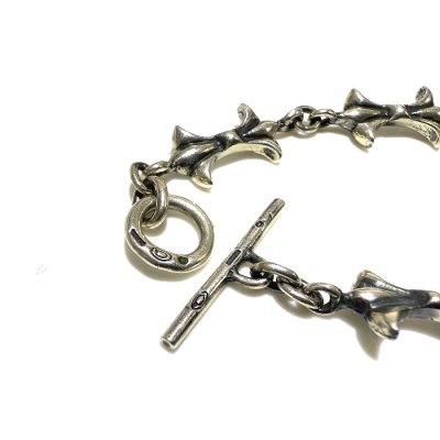 画像4: 1/16 Gothic Grooved Flare Links Bracelet
