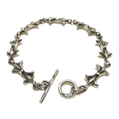 画像1: 1/16 Gothic Grooved Flare Links Bracelet