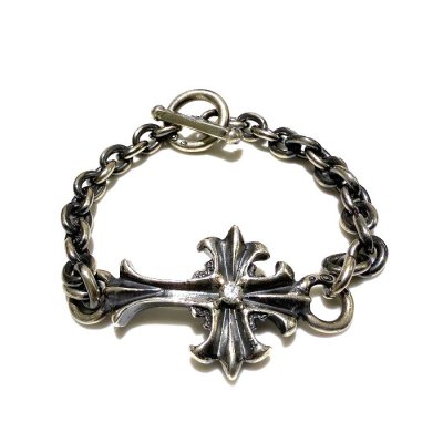 画像1: Diamond With Grooved Cross & 7Chain Bracelet