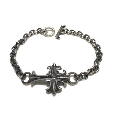 画像1: Grooved Cross & 6Chain Bracelet