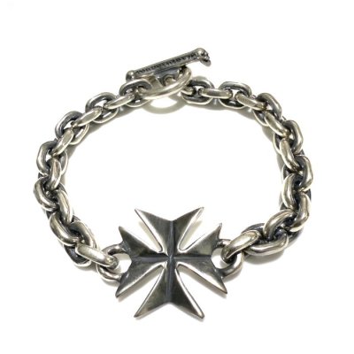 画像1: Maltese Cross & Hand Craft Chain Bracelet