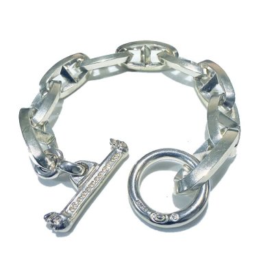 画像3: Double Triangle Anchor Chain Links Bracelet (Bold / Long)