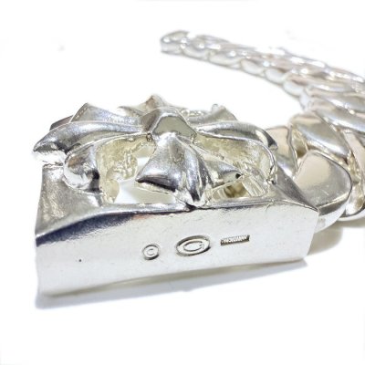 画像6: Gothic Cross Buckle With Cuban Chain Bracelet (Platinum Finish)