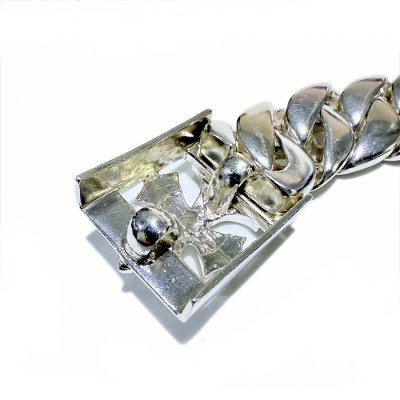 画像9: Gothic Cross Buckle With Cuban Chain Bracelet (Platinum Finish)