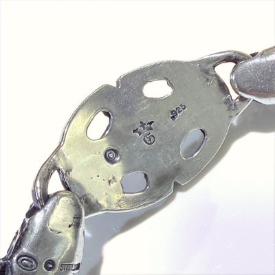 画像5: Half Sculpted Oval With 2 Old Bulldog & Small Oval, Boat Chain Bracelet