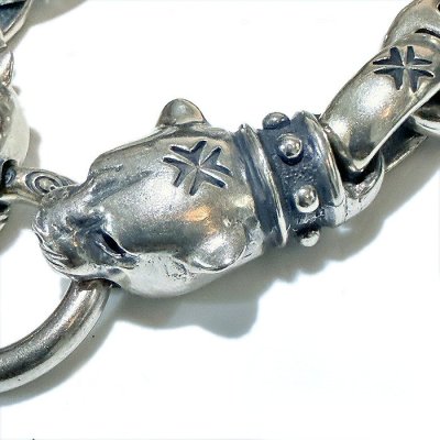 画像2: 2Studs Bolo Neck Panthers With Maltese H.W.O & Smooth Anchor Links Bracelet 