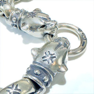 画像7: 2Studs Bolo Neck Panthers With Maltese H.W.O & Smooth Anchor Links Bracelet 