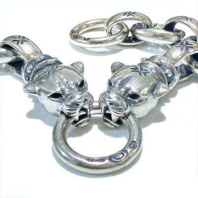 画像3: 2Studs Bolo Neck Panthers With Maltese H.W.O & Smooth Anchor Links Bracelet 