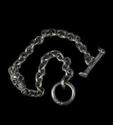 Quarter Skull On Quarter Chain Bracelet