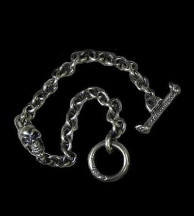 画像1: Quarter Skull On Quarter Chain Bracelet