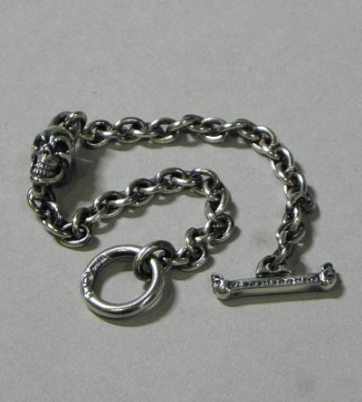 画像2: Quarter Skull On Quarter Chain Bracelet