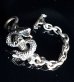 画像4: Skull On Snake & Chain Links Bracelet