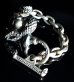 画像7: Skull On Snake & Chain Links Bracelet