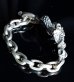 画像5: Skull On Snake & Chain Links Bracelet
