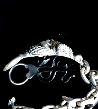 画像9: Skull On Snake & Chain Links Bracelet