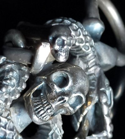 画像18: Skull On Snake & Chain Links Bracelet